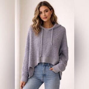 Pol Cozy Gray Hooded Sweater